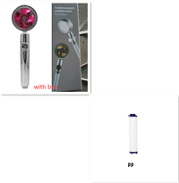 Water Saving Shower Head with 360-Degree Rotation - Pressurized, Built-in Turbofan, Detachable