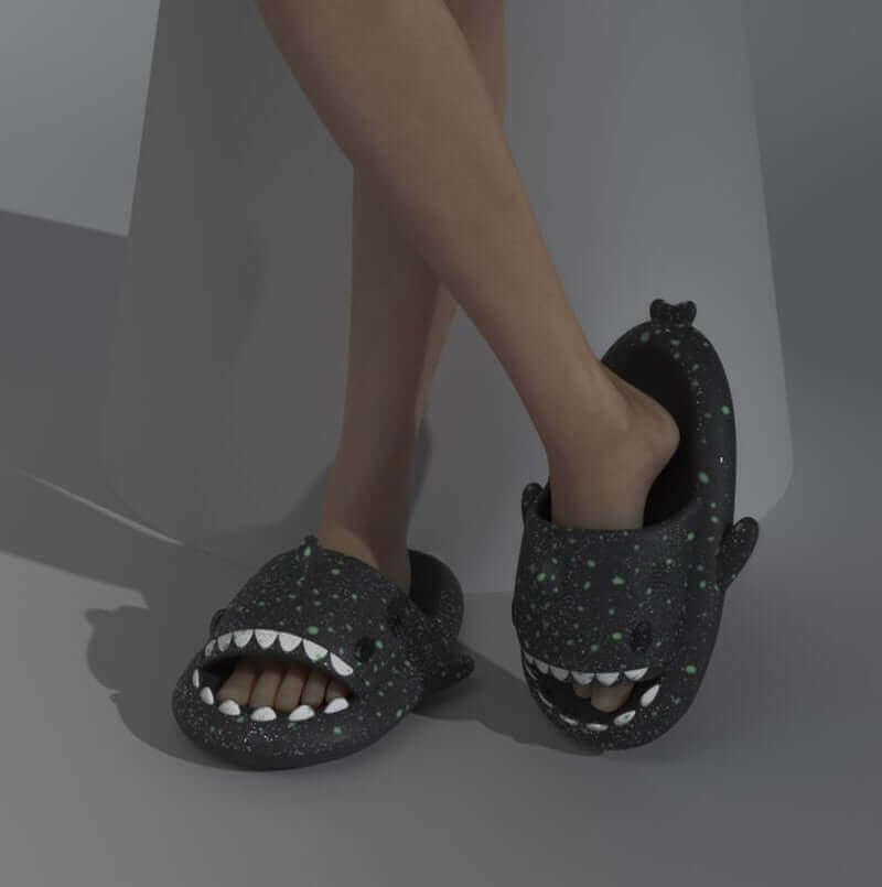 Glowing Shark Flip-Flops: Illuminate Your Bathroom with Fun and Safety