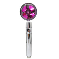 Water Saving Shower Head with 360-Degree Rotation - Pressurized, Built-in Turbofan, Detachable