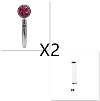 Water Saving Shower Head with 360-Degree Rotation - Pressurized, Built-in Turbofan, Detachable