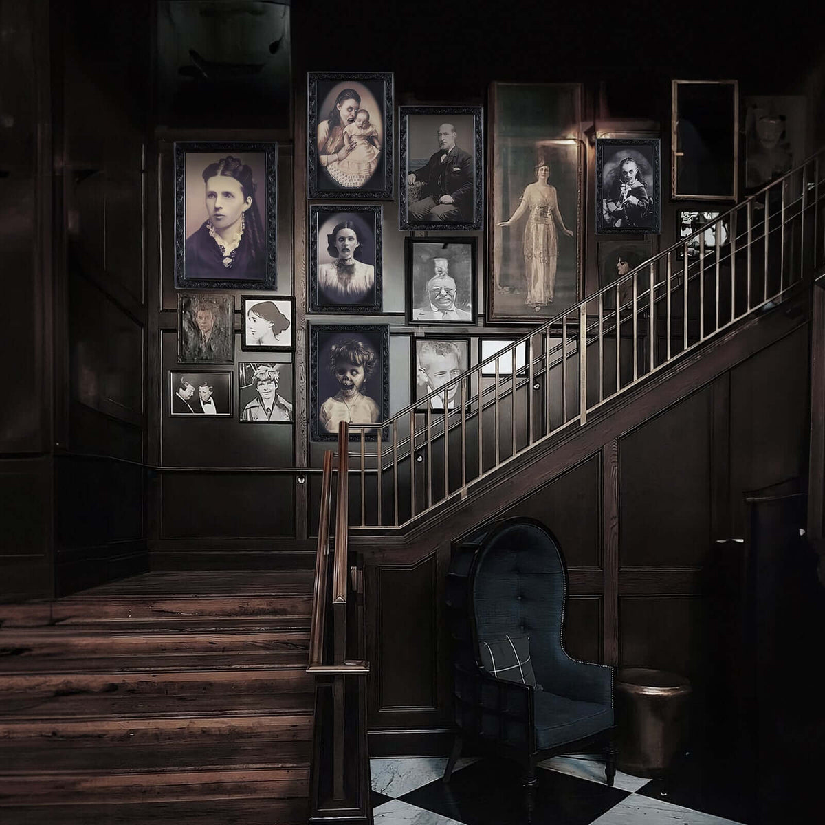 Halloween Deco  3D Face Moving Horror Portrait