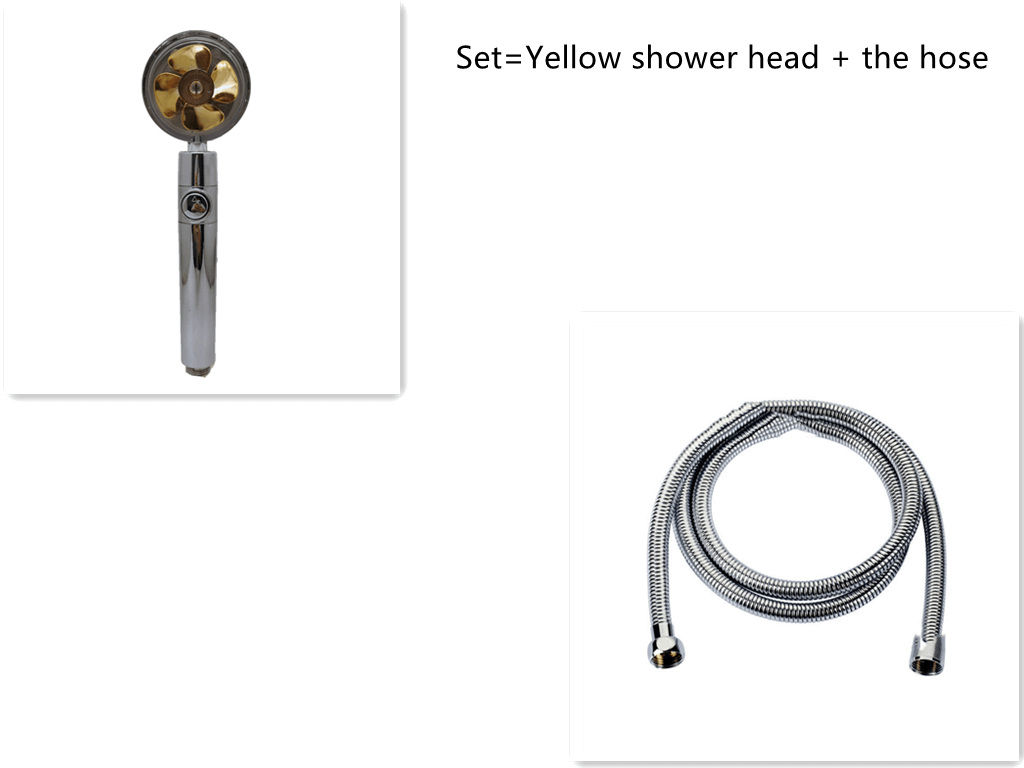 Water Saving Shower Head with 360-Degree Rotation - Pressurized, Built-in Turbofan, Detachable