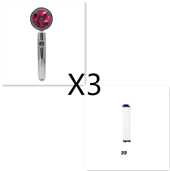 Water Saving Shower Head with 360-Degree Rotation - Pressurized, Built-in Turbofan, Detachable
