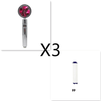 Water Saving Shower Head with 360-Degree Rotation - Pressurized, Built-in Turbofan, Detachable