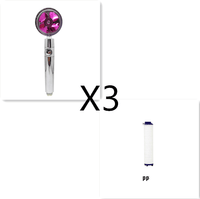 Water Saving Shower Head with 360-Degree Rotation - Pressurized, Built-in Turbofan, Detachable