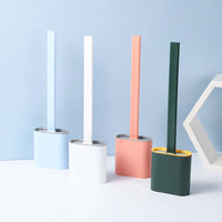 Flexible Toilet Brush with Holder - Mold-Proof, Anti-Drip, Quick-Drying