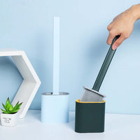 Flexible Toilet Brush with Holder - Mold-Proof, Anti-Drip, Quick-Drying